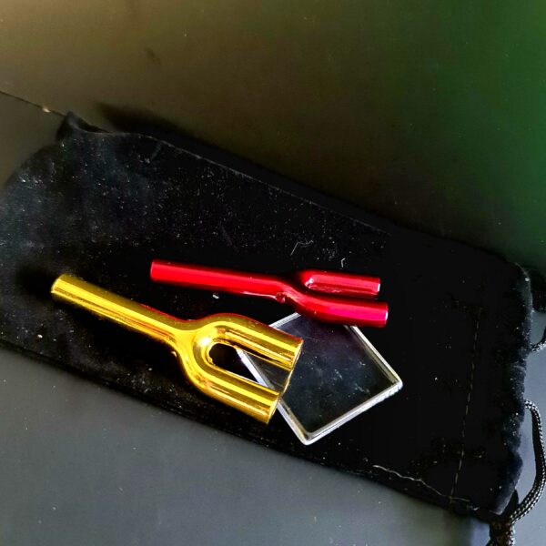 Zestaw Podwójny Snorter do wciągania tabaki z torebką