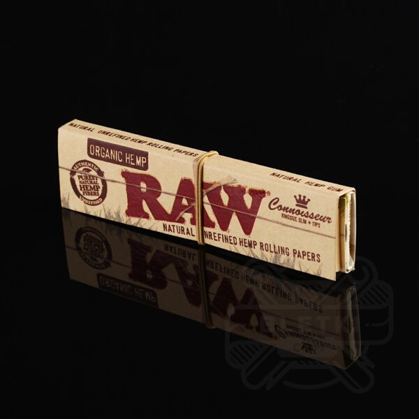 BIBUŁKI RAW ORGANIC HEMP CONNOISSEUR KING SIZE SLIM + USTNIKI PAPIEROWE