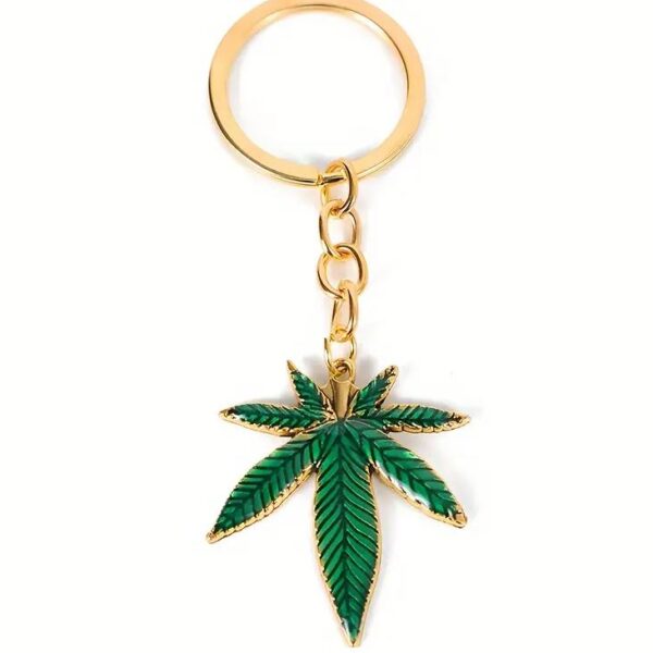 Złoty brelok z liściem (Duży)