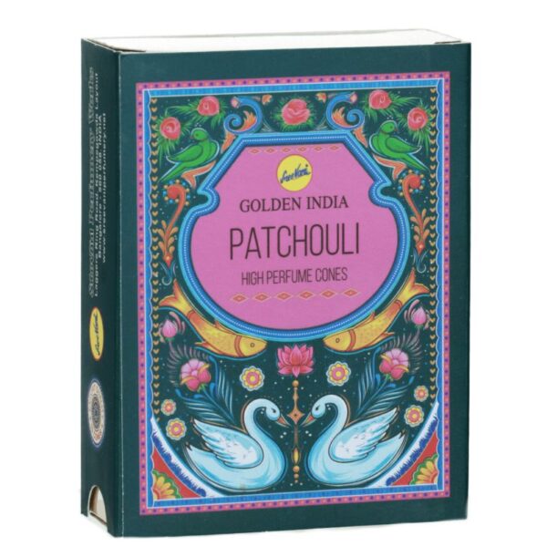 Kadzidełka Stożkowe Golden India 10 szt. - Patchouli